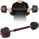 2er Hantelset 20kg,Kurzhantel Set mit 2 Kurzhanteln,Hantelset professionell Dumbbell mit Verbindungsstahlrohr Gewichten,Verstellbarer Hantelhebel