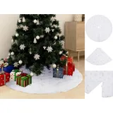 vidaXL Luxus-Weihnachtsbaumdecke Weiß 90 cm Kunstpelz