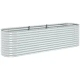 vidaXL Garten-Hochbeet verzinkter Stahl 320 x 80 x 81 cm Silber