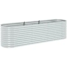 vidaXL Garten-Hochbeet verzinkter Stahl 320 x 80 x 81 cm Silber