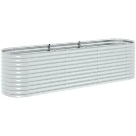 vidaXL Garten-Hochbeet verzinkter Stahl 320 x 80 x 81 cm Silber
