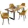 SalesFever Essgruppe, 5 tlg. 180 cm - Bezug Strukturstoff gelb Gestell schwarz Tisch cognac | 370759