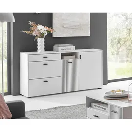 furn.design Sideboard 150 x 80 x 42 cm Weiß matt