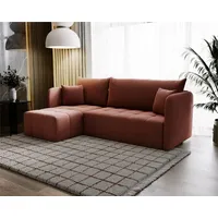 FURMEB PEROO Ecksofa L-Form Schlafsofa Schlaffunktion 210x140x91 cm Rosa - Rosa
