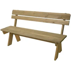 Gartenbank MCW-L66, Sitzbank Holzbank Parkbank, Gastronomie-Qualität, Massiv-Holz 148cm ~ natur