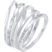 Elli Stapelringe Stacking Bandringe 5er Set 925 Silber Ringe Damen