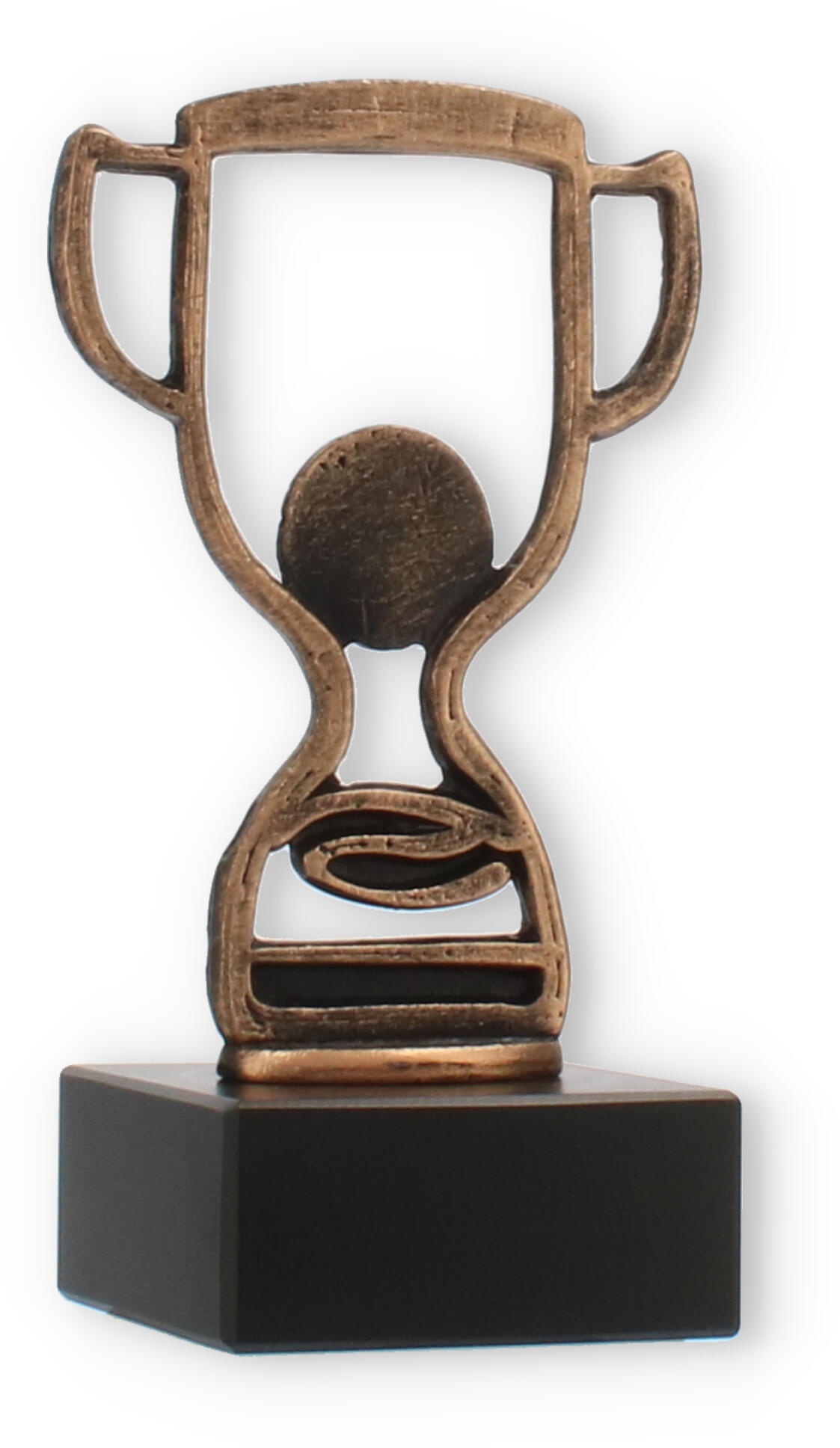 Pokal Konturfigur Pokal altgold auf schwarzem Marmorsockel 15,1cm
