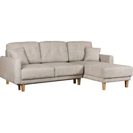 Home Affaire Ecksofa HOME AFFAIRE "TRIPLO optionale Schlafsofa mit Bettkasten, Maße B/T/H: 234/164/89 cm", beige (creme), B:234cm H:89cm T:164cm, 100% Polyester, Sofas, Ecksofa, L-Form wahlweise mit Bettfunktion - Liegefläche 132x210 cm