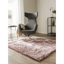 benuta Nest Hochflorteppich Rosa, Textil, Beton Optik, Quadratisch, 150x150 cm wasserabweisend, Teppiche - Böden, Teppiche, Hochflorteppiche - Shaggys