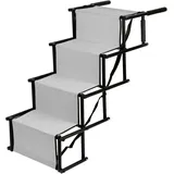 Rampe für Hunde, Treppe für große und kleine Hunde, Hunderampe für Auto, Sofa oder Bett, rutschfest, belastbar bis 75kg (hellgrau)