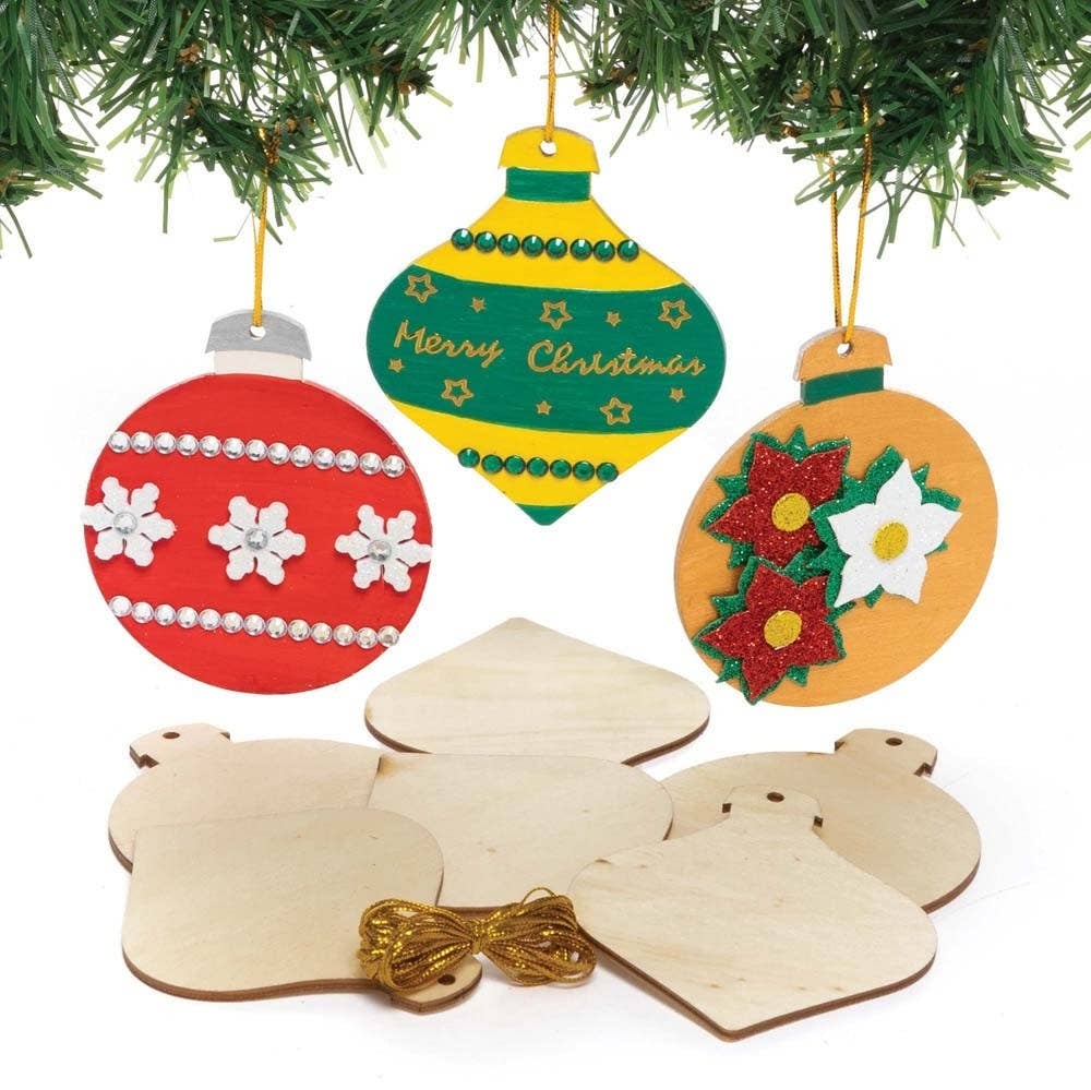 Christbaumkugeln aus Holz (pro Set 12) Bastelaktivitäten zu Weihnachten