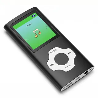 MP3 Player, 3,5 mm Klinken Musik Player mit 1,8 Zoll LCD Bildschirm, Tragbarer MP3 Player Unterstützt Sprachaufzeichnung, UKW Radio, E Book, Unterstützt Schlafabschaltung (Schwarz)
