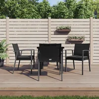 VidaXL 5-tlg. Garten-Essgruppe mit Kissen Poly Rattan und Stahl