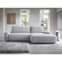 Goldstoff Ecksofa mit Schlaffunktion und Bettkasten, Cord Sofa - Modernes Schlafsofa, L-Form Schlafsofa mit Schlaffunktion und Bettkasten, moderner Cordstoff 2 Teile, pflegeleichtes Cordsofa mit Schlaffunktion in grau grau