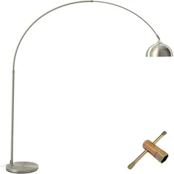 TECTAKE Bogenleuchte Arcus, Stahl, Retro-Stil, 60W - Nickel matt