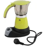 Moka Kanne Elektrisch,300 Ml Moka Express Herdplatten-Espressomaschine,9,45x7,48 Zoll,Kaffeemaschine-Elektrische Moka-Kanne Aluminiumlegierung,für 6 Tassen Kaffee (50 ml pro Tasse)(220–240 V)(Grün)