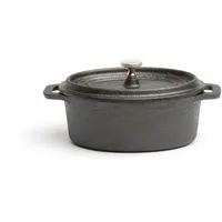 Comas Mini Kasserole Tradicion Oval, Minitopf mit Deckel, Gusseisen,