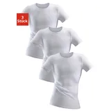 CLIPPER Unterziehshirt, (3 St.), schlichtes Basic für jeden Tag - in Feinripp, Unterziehshirt, T-Shirt Clipper weiß