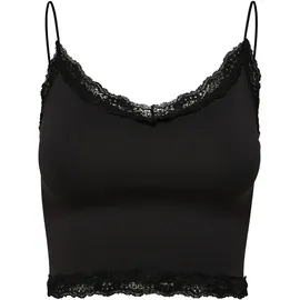 Only Spitzentop ONLVICKY LACE SEAMLESS CROPPED TOP Schwarz S