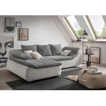 Home Affaire "Imola, bequem, aktuelle Steppung im Sitz, L-Form, Breite 270cm", silber (silber, grau), B:270cm H:90cm T:170cm, Microfaser PRIMABELLE (100% Polyester) / Struktur (82% Polyester, 9% Viscose, 7% Baumwolle, 2% Nylon);Kunstleder SOFTLUX /