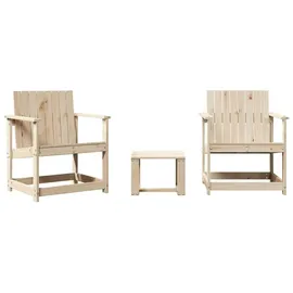 vidaXL 3-tlg. Garten-Lounge-Set Massivholz Kiefer
