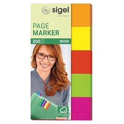 SIGEL NEON Haftmarker farbsortiert 5x 40 Streifen