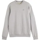 Scotch & Soda SCOTCH&SODA Herren Sweatshirt - Core Logo Sweatshirt, Pullover, einfarbig Hellgrau S