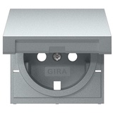 Gira 492226 Abdeckung für SCHUKO-Steckdose mit Klappdeckel System 55 Farbe Alu
