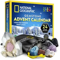 National Geographic Edelstein-Adventskalender 2024 - Adventskalender für Kinder mit 24 Edelsteinen zum täglichen Öffnen, vollständige Steinsammlung, Edelstein-Grabungsset (Nur in Englischer Sprache)