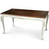 Casa Padrino Luxus Barock Esstisch Braun / Weiß / Gold 160-250 cm - Barock Möbel - Italy