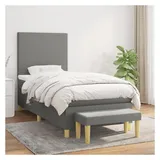 vidaXL Boxspringbett 100 x 200 cm Dunkelgrau