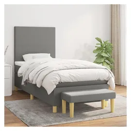 vidaXL Boxspringbett 100 x 200 cm Dunkelgrau