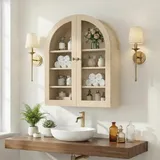 Garvee Wandschrank Mit 4 Böden, Acryltür, Gewölbte Oberseite, Ideal Als Badezimmerschrank Oder Medizinschrank