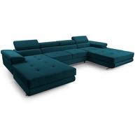 Furnix Wohnlandschaft NILLONA U Mini U-Sofa mit Schlaffunktion Bettkasten großzügig & bequem, mit Relaxfunktion grün