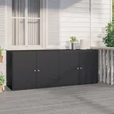 Gecheer Gartenschrank Schwarz 198x55,5x80 cm Poly Rattan