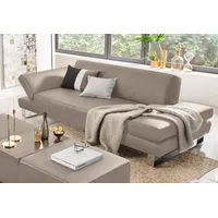 2-Sitzer W.SCHILLIG "taboo Designsofa mit hohem Sitzkomfort, Breite 202cm, Sitztiefe 59cm", braun (stone z59), B:202cm H:76cm T:91cm, Flachgewebe S22 (100% Polyester);Stoff S37 (100% Polyester): Luxus-Microfaser in Lederoptik;Longlife Xtra-Leder Z59: Glattleder mit modischer Prägung. Hautstärke 0, 9 - 1, 1 mm;Longlife Xtra-Leder Z69: Das feinnarbige, gedeckte Softleder Z69 besticht durch seine außergewöhnliche Weichheit im trendigen »Vintage-Look«, Hautstärke 0, 9 - 1, 1 mm, Sofas, mit Normaltiefe,
