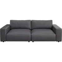 Big-Sofa MUSTERRING "LUCIA Mega Sofa, hoher Sitzkomfort, Breite 252cm, Kontrastnaht", grau (elephant puro), B:252cm H:81cm T:124cm, Flachgewebe FLORIS (100% Polyester);Flachgewebe VALMONT (60% Baumwolle/ 40% Leinen);Microfaser CRONA (100% Polyester), Sofas, Big-Sofa, in vielen Qualitäten und 4 unterschiedlichen Nähten, 2,5-Sitzer