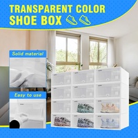 12x Transparent Schuhbox Schuhkarton Schuhaufbewahrung Schublade Stapelbar weiß