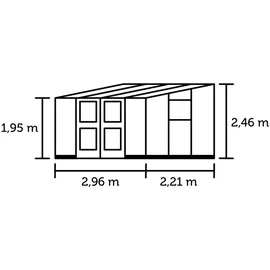 Juliana Veranda Alu anthrazit ESG 3 mm 6,6 m²