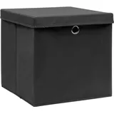 vidaXL Aufbewahrungsboxen mit Deckeln 4 Stk. Schwarz 32x32x32 cm Stoff