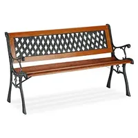 Relaxdays Gartenbank 10036066_0 rotbraun/schwarz Metall 125,0 cm