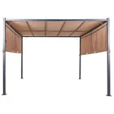 Beliani Parga 3,1 x 3,1 m inkl. 4 Seitenteile Braun/Schwarz