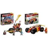 LEGO 71783 NINJAGO Kais Mech-Bike EVO, ab 7 Jahren & 71780 NINJAGO Kais Ninja-Rennwagen EVO 2in1 Rennwagen Spielzeug zu Geländewagen-Fahrzeug, Modellbausatz für Jungen und Mädchen ab 6 Jahren