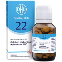 DHU Schüßler-Salz Nr. 22 Calcium carbonicum Hahnemanni D6 – Das Mineralsalz des Calciumstoffwechsels und des Lymphsystems – das Original – umweltfreundlich im Arzneiglas, 200 St. Tabletten