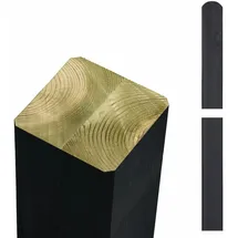 Plus Zaunpfosten 9 x 9 x 298 cm Schwarz/Holz