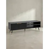 KADIMA DESIGN Lowboard 150x51x39 cm Schwarz/Eiche Foliert