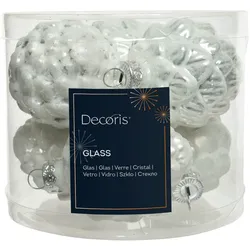 6 GlasZAPFEN 7cm Christbaumschmuck Weihnachtskugeln Christbaumkugeln weiß