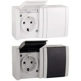 ALING-CONEL Klappdeckelsteckdose 2-fach Weiß 10 St.