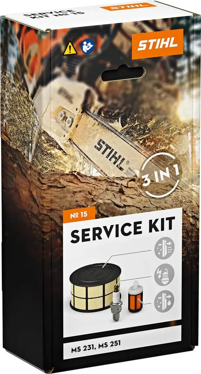 STIHL Servicekit 15, für STIHL Benzin-Motorsägen MS 231 und MS 251, Kettensäge Wartungsarbeit