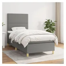 vidaXL Boxspringbett 100 x 200 cm Dunkelgrau